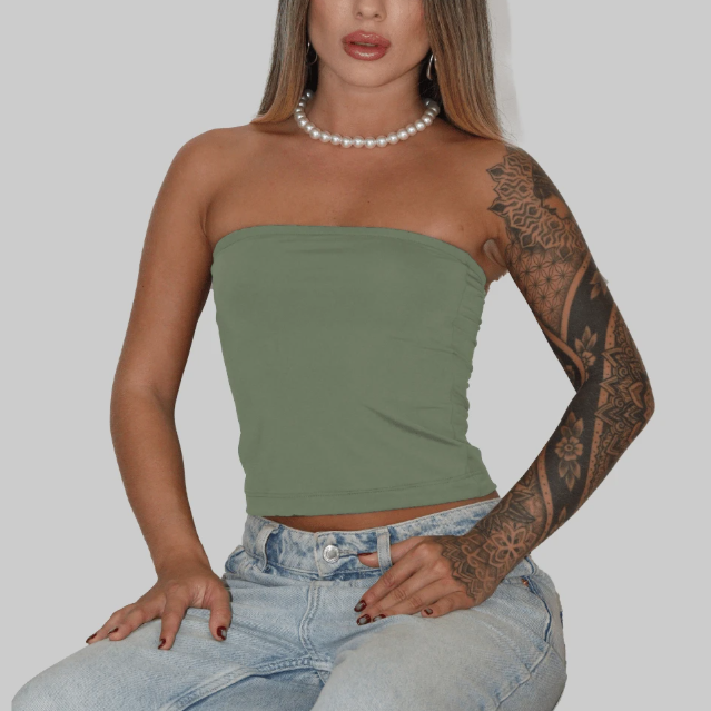 Cropped Minimalista Sem Alça