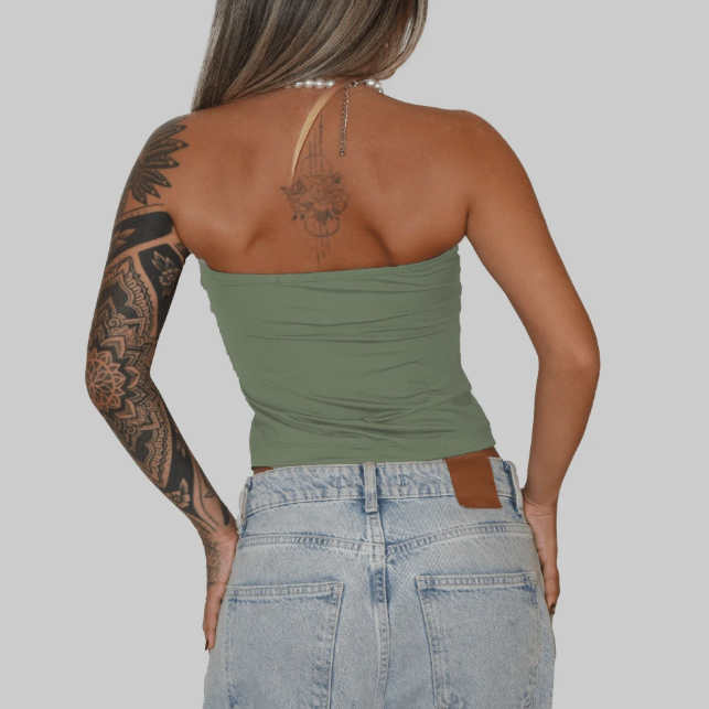Cropped Minimalista Sem Alça