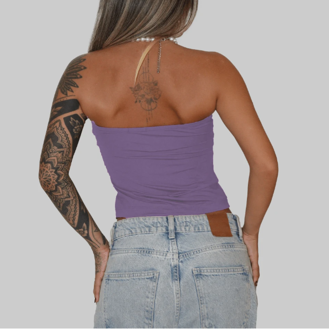 Cropped Minimalista Sem Alça