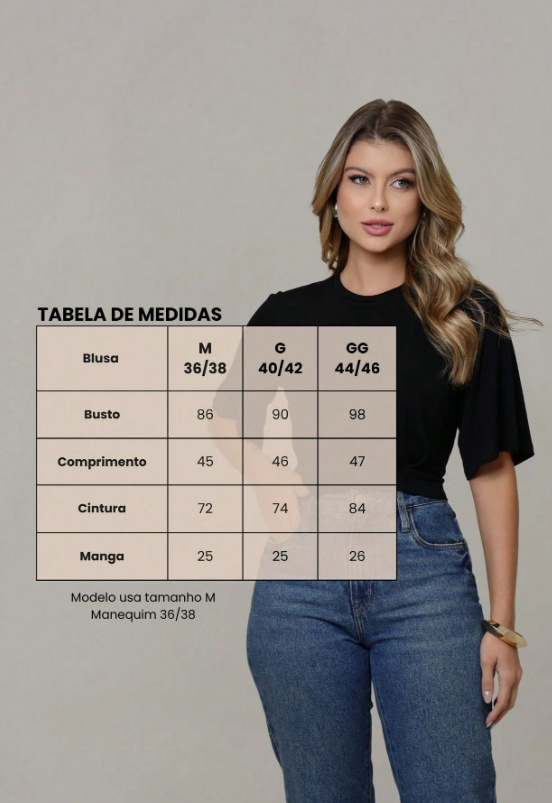 Cropped/Blusa de Luxo com Manga Bufante