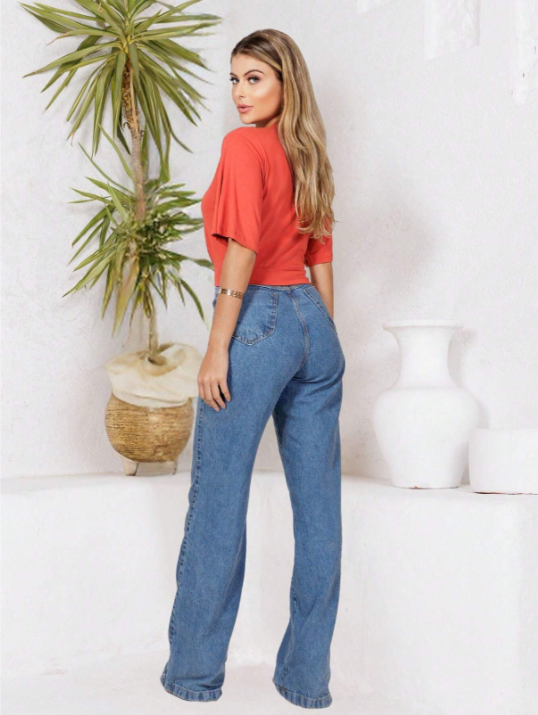 Cropped/Blusa de Luxo com Manga Bufante