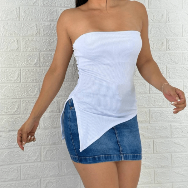 Cropped/Blusa Simples Tomara que Caia