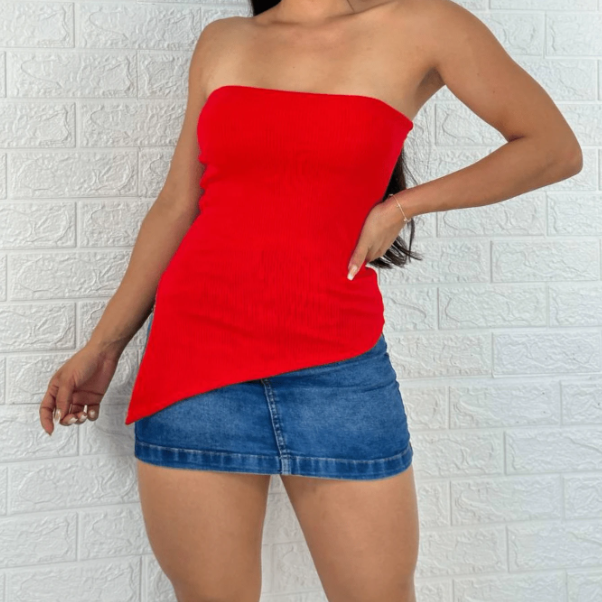 Cropped/Blusa Simples Tomara que Caia