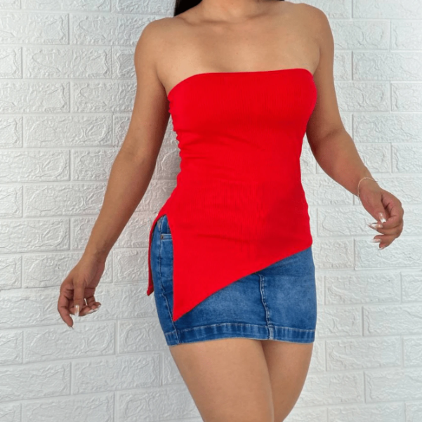Cropped/Blusa Simples Tomara que Caia