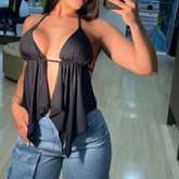Cropped Bata com Babado