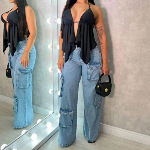 Cropped Bata com Babado
