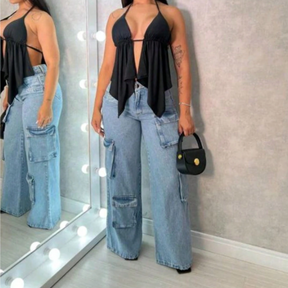 Cropped Bata com Babado