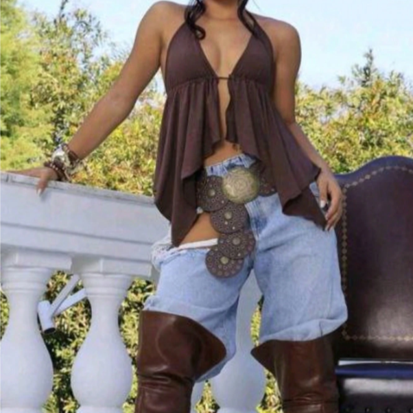 Cropped Bata com Babado