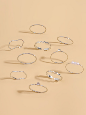 Conjunto 10 Anéis Strass