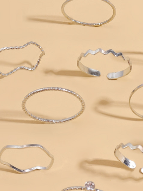 Conjunto 10 Anéis Strass