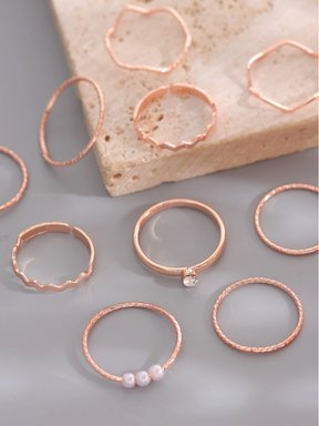 Conjunto 10 Anéis Strass