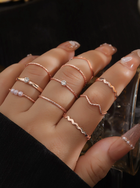 Conjunto 10 Anéis Strass