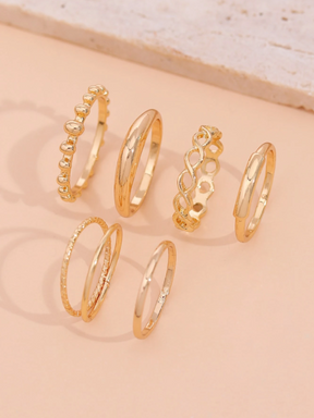 Conjunto 6 Anéis de Luxo Simples
