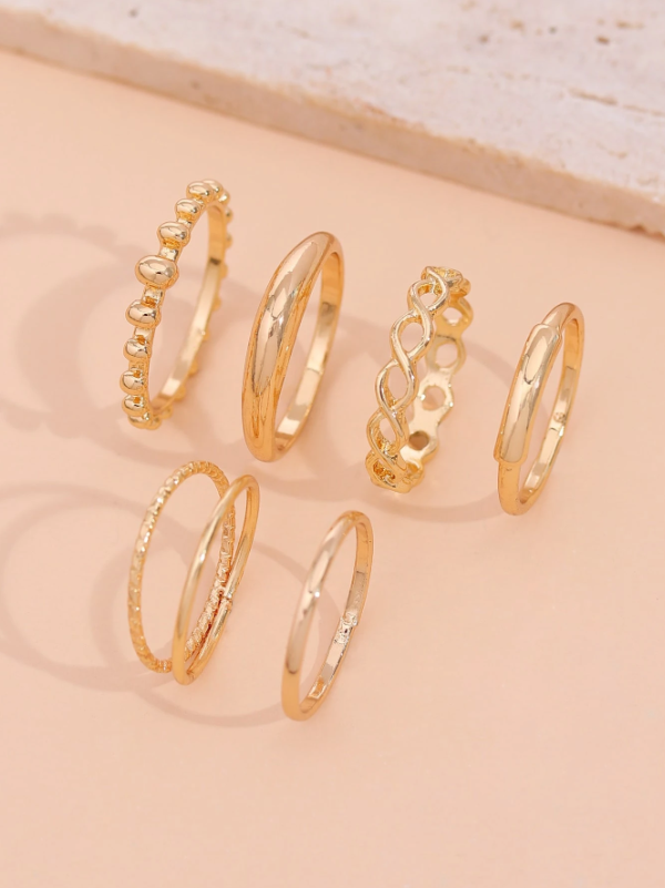 Conjunto 6 Anéis de Luxo Simples