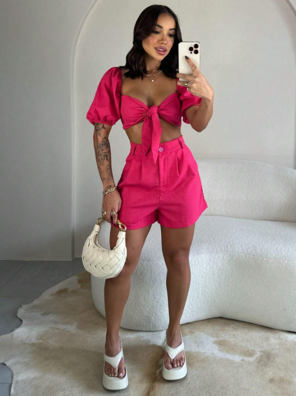Conjunto Top e Short em Linho