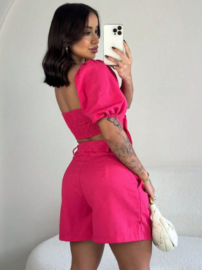Conjunto Top e Short em Linho