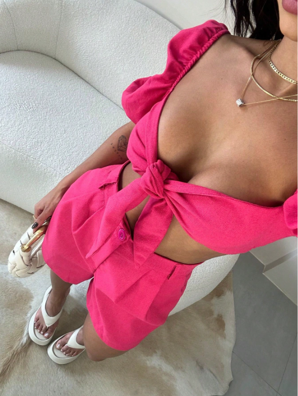 Conjunto Top e Short em Linho