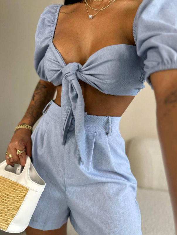 Conjunto Top e Short em Linho