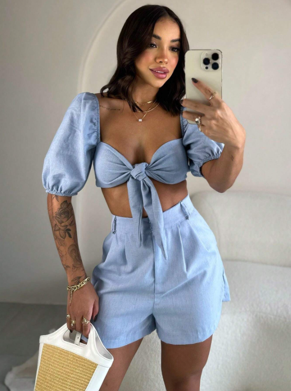 Conjunto Top e Short em Linho