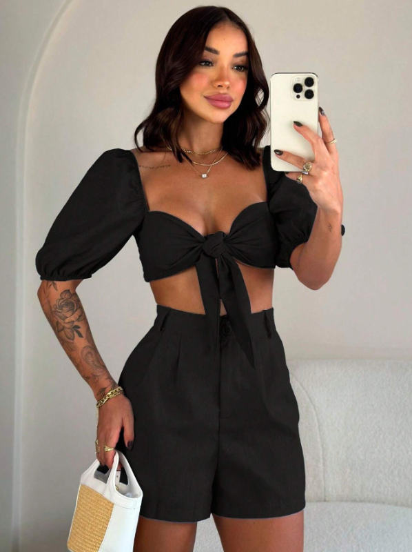 Conjunto Top e Short em Linho