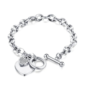 OIMG 316L Stainless Steel Gold Plated Waterproof Geometric Heart Pendant Bracelet & Bangle For Women Girl Not Fade Wholesale - Montzel Collection 