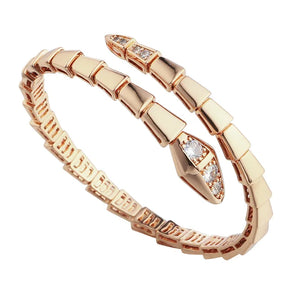 ZAKOL Luxury Shiny AAA Cubic Zirconia Snake Bone Bangles Female Sliver Color Wedding Party Cuff Bracelet for Women - Montzel Collection 