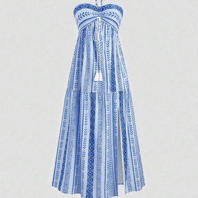 Vestido Boho Mar Azul