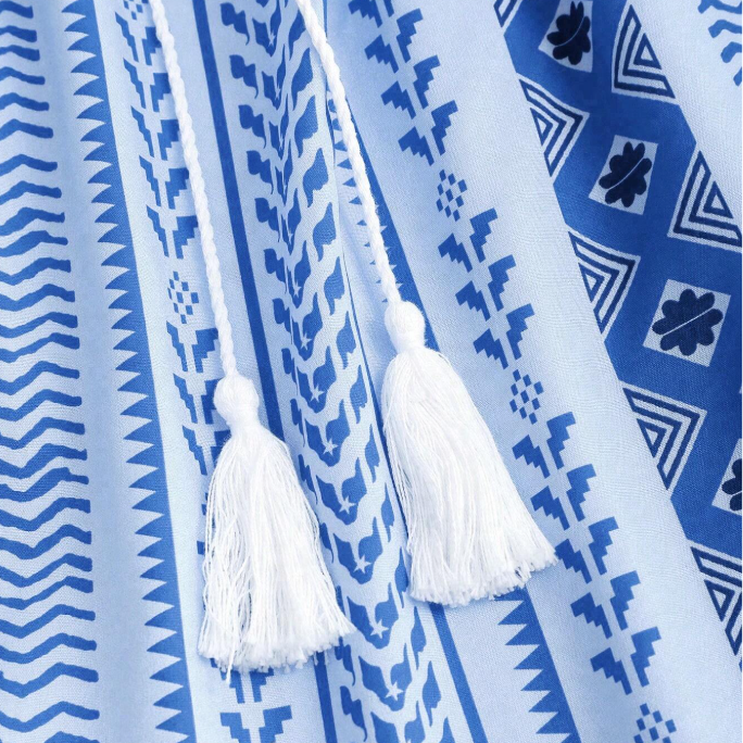 Vestido Boho Mar Azul