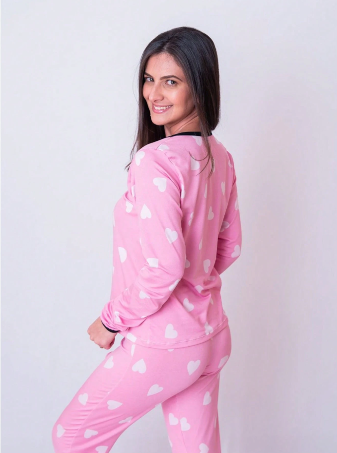 Pijama Longo Suede Touch