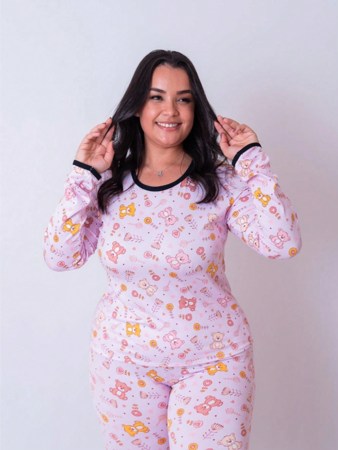Pijama Longo Suede Touch