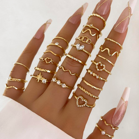 28 Peças/Conjunto Fashionable Conjunto De Anéis - Montzel Collection 