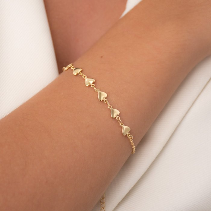 PULSEIRA CORRENTE CORAÇÕES LISOS (019295) - Montzel Collection 