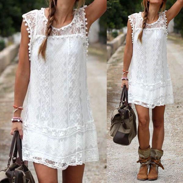 Vestido Curto Renda Boho - Montzel Collection 