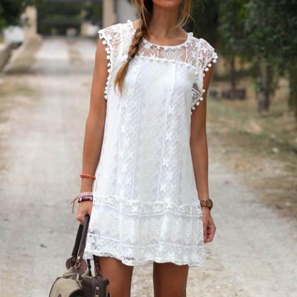 Vestido Curto Renda Boho - Montzel Collection 